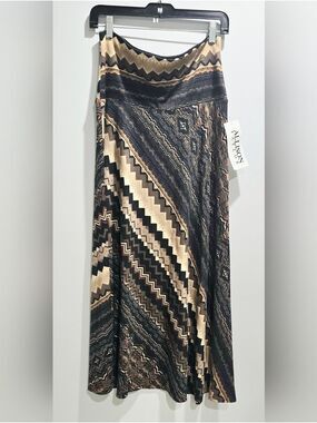 NEW! Allison Taylor Boho-Chic Chevron-Print Maxi Skirt Size M